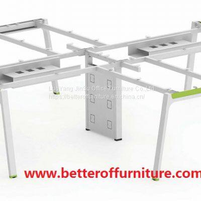 A3060 steel frame 4 person office table furniture 2-2 face to face divider space