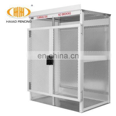 Galvanized collapsible gas storage cages gas bottle mesh container for sale