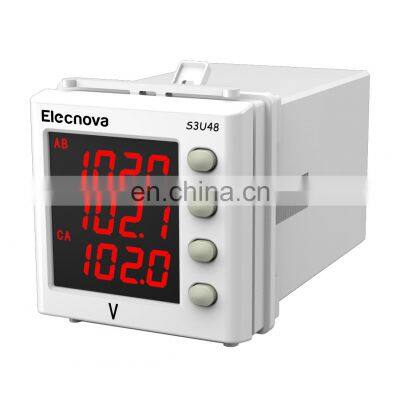 S3U48 panel mounted 3 phase RS485 interface  digital voltmeter