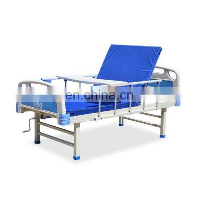 Steel Single Crank Ordinary Medical Simple Hospital Patient Bed with Mattress 6cm