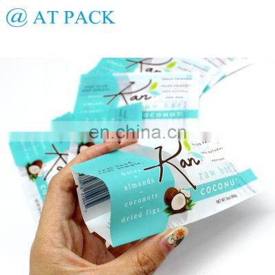 Custom Printed Heat Sealable Chocolate Candy Snacks Cereal Bar Packaging Bag Bar Wrappers