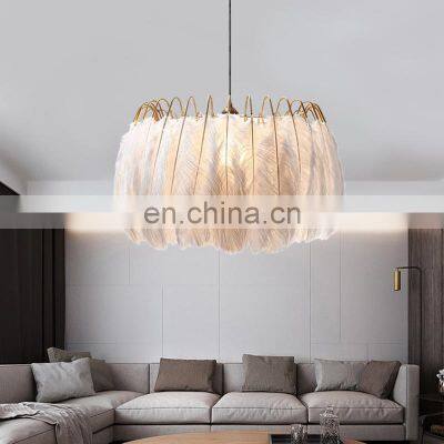 Nordic Led Ins Wind Pendant Luxury Modern Feather Chandelier Romantic Creative Ceiling Lights