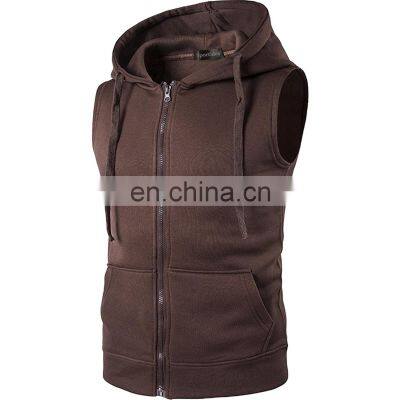 Mens Fitness Hoodies Custom Logo Label Gym Fitness Sleeveless Hoodie Style Pullover photo-3