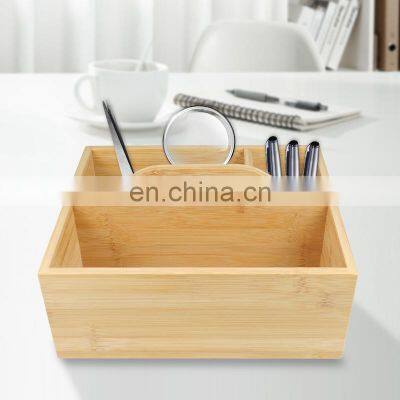 Bamboo Pencil Holder Desk Organizer Multi-Functional Diy Pen Holder Box Desktop For Office Bathroom photo-2
