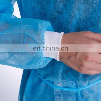 Free Sample Blue Color Disposable Nonwoven PP or SMS Apron or Isolation Gown photo-4