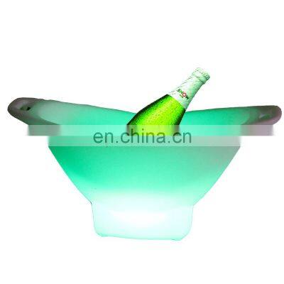 Customized Logo Bar KTV Champagne Beer Led Ice Bucket Portable Party Use Led Rechargeable Cooler LED ice bucket