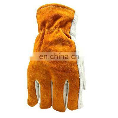 Industrial Men Cowhide Gardening Driving Safety Welding Leather Working Gloves photo-2