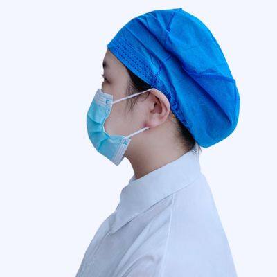 Medical CapDisposable Doctor's Hat Thickened Non Woven Hat SMS Stomatological Nurse Operation Round Hat Dust Proof and Oil Proof Cigarette End Cover photo-2