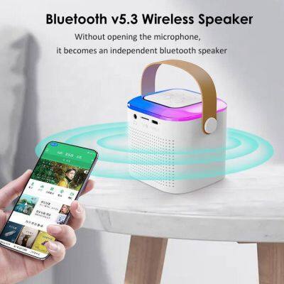 Portable Handheld Wireless Karaoke Microphone Bluetooth Speaker Mini Microphone With Speaker Wireless Microphone System photo-5
