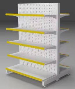 Heavy Duty Supermarket Shelves Black Frame Red Shelf 5-Tier Store Display Rack METAL/BOLT-FREE Assembly