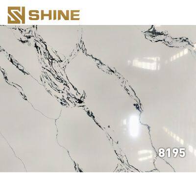 Modern Design Artificial Quartz Countertop Slab Indoor Printed for Villa Bedroom Hotel Bathroom Table Top Kitchen Dining Indoor photo-3