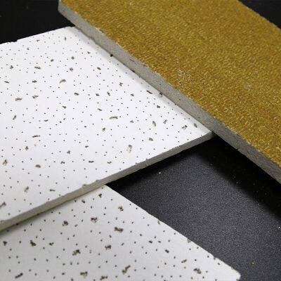 Mineral Fiber Ceiling Tiles Acoustic Ceiling Panels for Office Sound Insulation Decoration Rockwool Ceiling Board Mineral Fiber Ceiling Tile photo-5