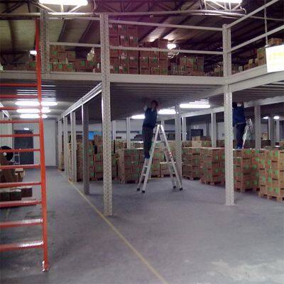 Sistema de estantería de plataforma de acero para piso intermedio industrial de alta resistencia con protección contra la corrosión, estanterías de almacenamiento photo-3