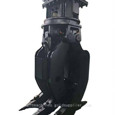 Гидравлический поворотный крюк для захвата камней, установленный на экскаваторе, устройство для захвата и перемещения крупных камней