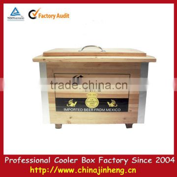 Natural wood cooler box