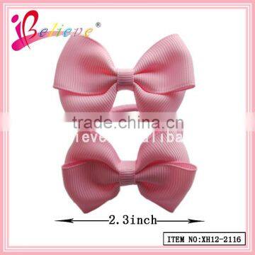 Wholesale Handmade Girls Grosgrain Ribbon Bow Elastic Hair Band photo-2