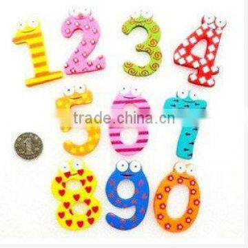Digital letter plastic wooden magnet