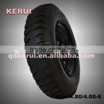 ISO 9001 certificate 4.80/400-8 pneumatic rubber wheel wheelbarrow wheel for sale