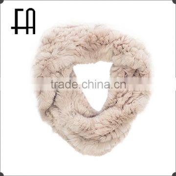 ZK-A-244 factory price wholeale rabbit knitted fur snood scarf without hair