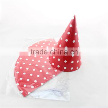 paper party hats with dots