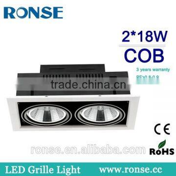 Ronse 2*18W Double Head Led Cob Grille Light CRI85(RS-2108D-2)