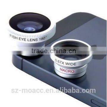 hot selling magnetic 3 in 1 lens kit 0.67x wide angle micro fisheye lens for mobile phone lens