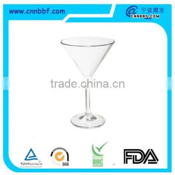 Wholesale Transparent Plastic Wine Glass with Thin Stem