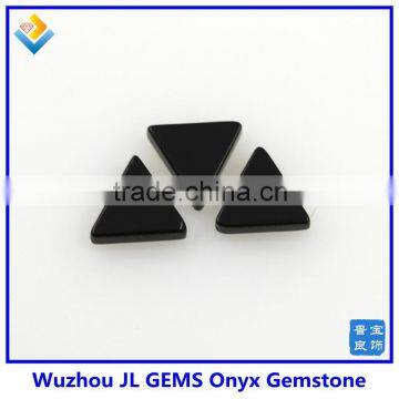 China Supplier Black Onyx Triangle Normal Cut Gemstone for Jewelry photo-5