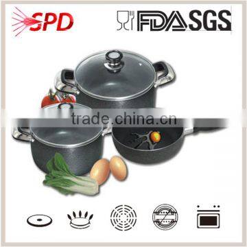 high quality SGS FDA 5 Pcs prestige nonstick aluminum chefline cookware sets