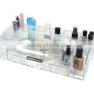 clear multifunctional acrylic cosmetics/makeup storage organizer with 6 compartments