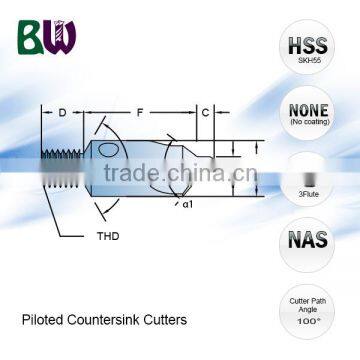 HSS Piloted Countersink Drill Bit For Diameter Pneumatic Tool photo-2