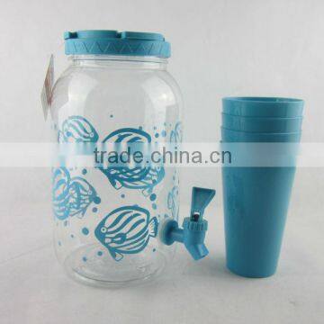 2015 hot selling Party drink set PET camping drink set ,plastic water jar , buffet beverage dispenser