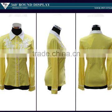 Wholesale Fashion Shirts for Women Long Sleeve Blouses White Collar Girls Shirts With Flower photo-5