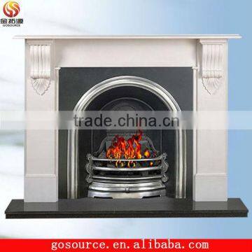 beige color fireplace mantel