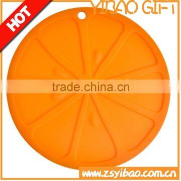 Lemon slice shaped silicone cup mat, round shaped silicone cup coasters,