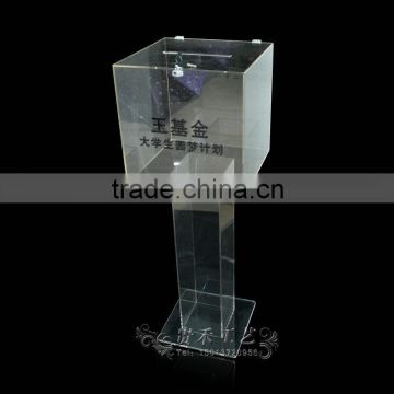 Professional acrylic donation box,plastic donation box with clear color                        
                                                Quality Choice