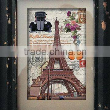 Shabby chic beautiful wood frame photo for souvenir