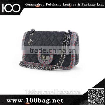 Ling case grain chain velvet cloth shoulder bag ladies shoulder bags in winter