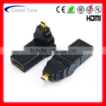 GT3-1102 Micro HDMI male to HDMI A female adaptor, rotating 360 degree