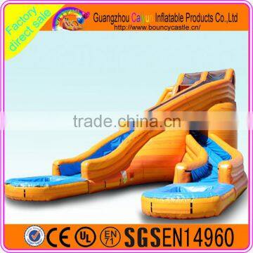 New designed inflatable pool slide with pool ,inflatable double line slide for sale