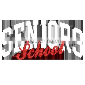 Senior School with High Quality Flock and Hot Fix Glitter Designs