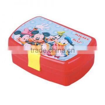 lovely colorful printing cartoon locked lunch box for kids