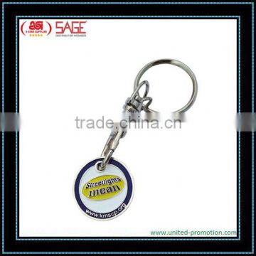 custom logo Supermarket Trolley Coin Keychain