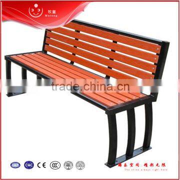 Composite wood bench with metal leg park/garden bench price with back
