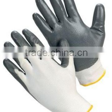 nylon gloves with nitrile coated palm; colored nitrile gloves; working gloves