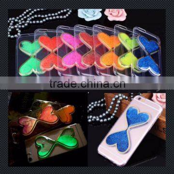 For iphone 6S case Soft TPU Material Cell phone case 3D Heart-shaped Mystery Quicksand Design