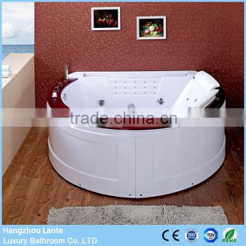 large round corner hydro bath tubs with LED light waterfall