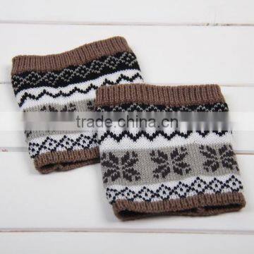 Boho Thick Warm Leg Warmers,Snowflake Boot Socks, Geometric Leg Warmers,Vintage Knitted Boot Cuffs,