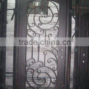 Arched Top Decorative Wrought Iron Single door