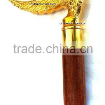 NAUTICAL BRASS BIRD HANDLE WALKING CANES-DECORATIVE WALKING CANES-DESIGNER WALKING CANES wk1168